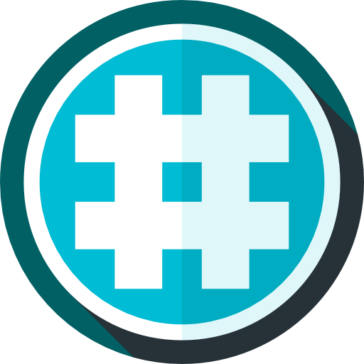 Hash  key Flat Circular Flat icon