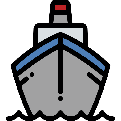 statek Detailed Rounded Lineal color ikona