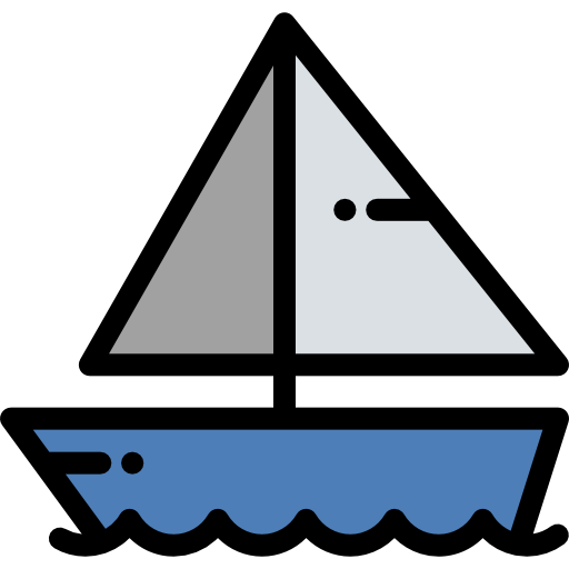 Sailboat Detailed Rounded Lineal color icon