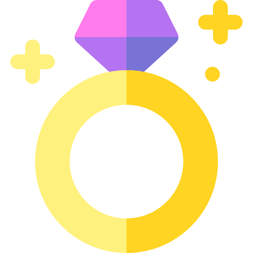 anillo de compromiso Basic Rounded Flat icono