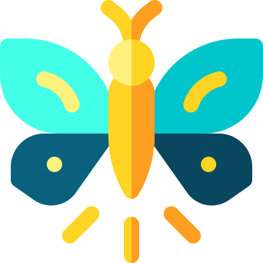 mariposa Basic Rounded Flat icono