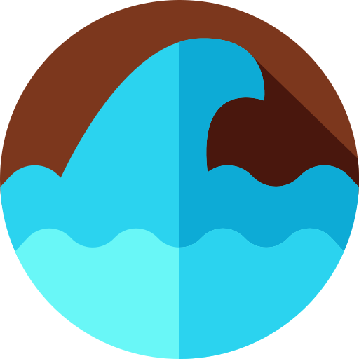 津波 Flat Circular Flat icon