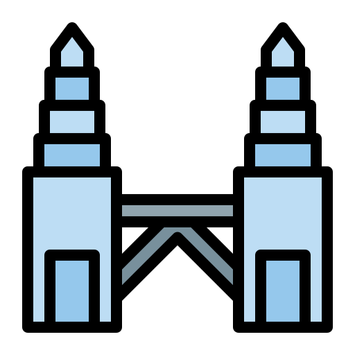 Башня-близнец Петронас Generic Outline Color иконка