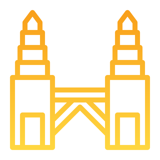 Petronas twin tower Generic Gradient icon