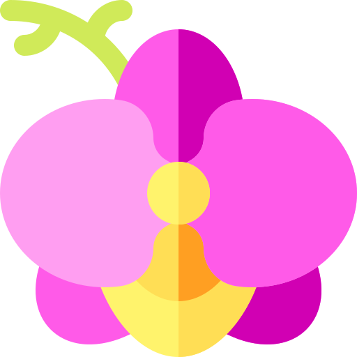 orquídea Basic Rounded Flat icono