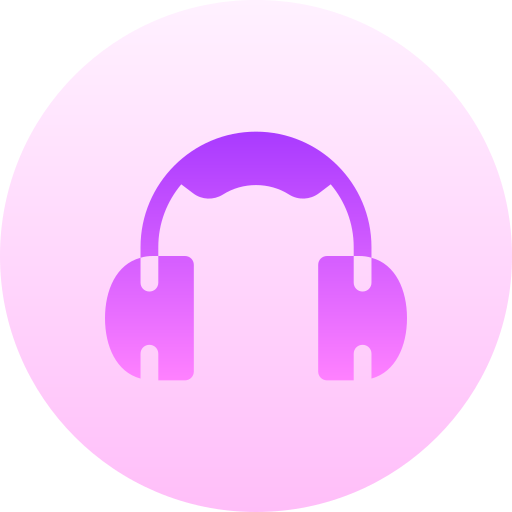 Ear protection Basic Gradient Circular icon