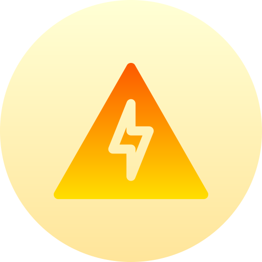 znak zagrożenia elektrycznego Basic Gradient Circular ikona