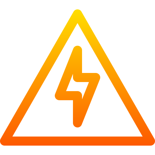 znak zagrożenia elektrycznego Basic Gradient Lineal color ikona