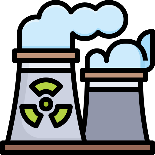 kernkraftwerk Justicon Lineal Color icon
