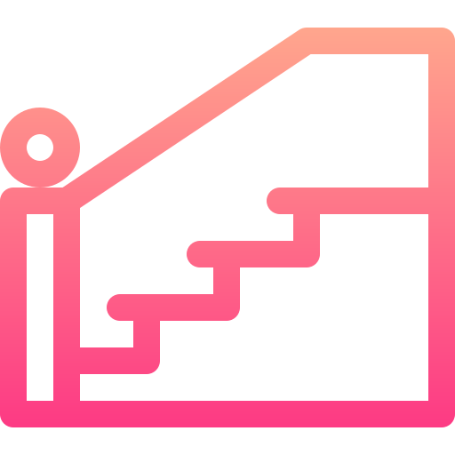 Staircase Basic Gradient Lineal color icon