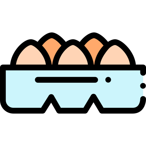 Egg carton Detailed Rounded Lineal color icon
