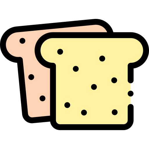 슬라이스 빵 Detailed Rounded Lineal color icon