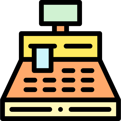 금전 등록기 Detailed Rounded Lineal color icon