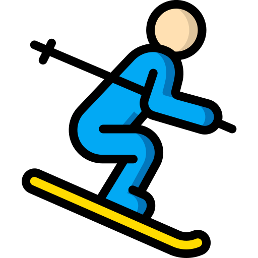 Skier Basic Miscellany Lineal Color icon