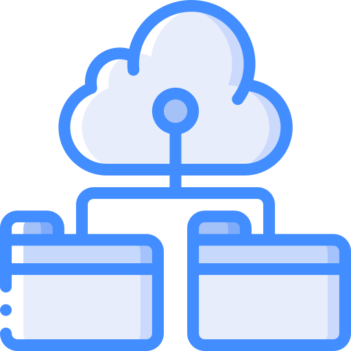 archiviazione cloud Basic Miscellany Blue icona
