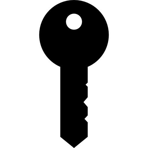 Key Basic Straight Filled icon