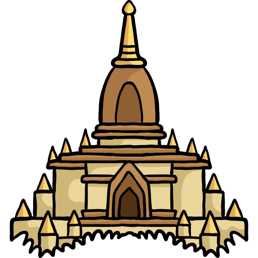 templo thatbyinnyu Hand Drawn Color icono