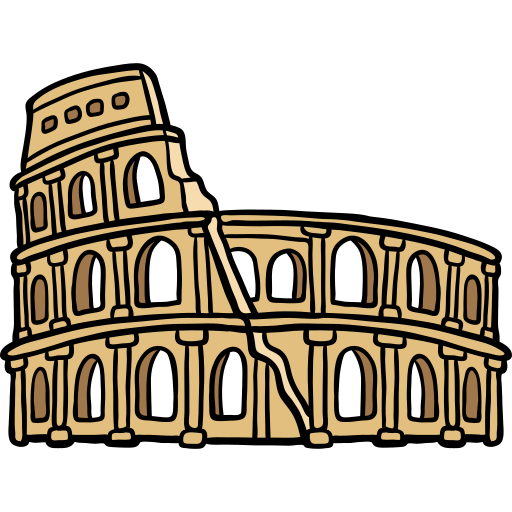coliseo Hand Drawn Color icono