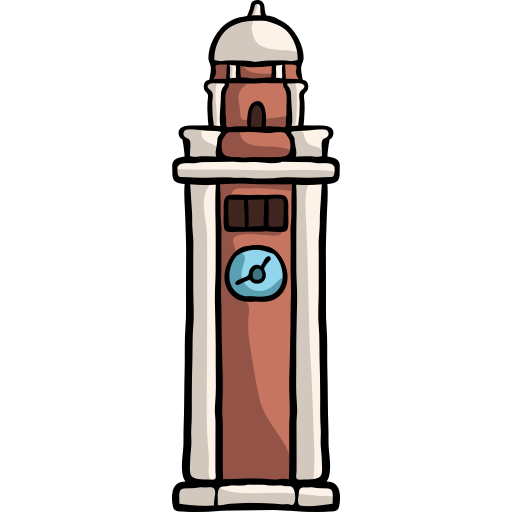 torre del reloj Hand Drawn Color icono