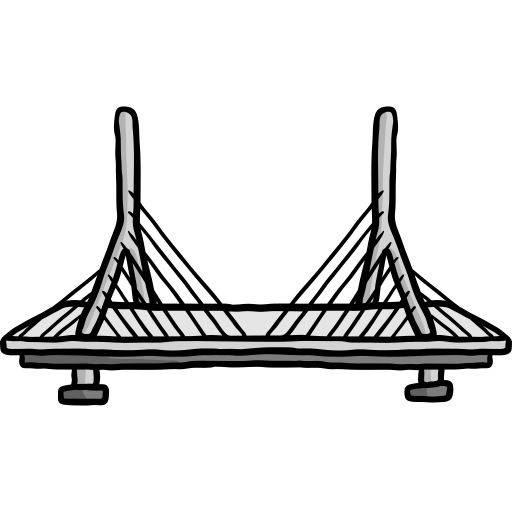 puente zakim Hand Drawn Color icono