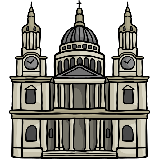 catedral de san pablo Hand Drawn Color icono