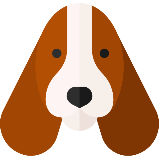 basset hound Basic Rounded Flat icono