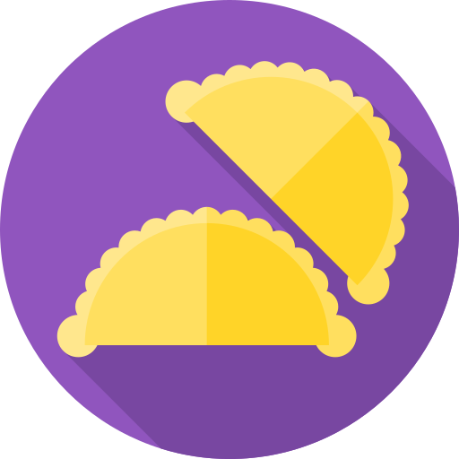 pastel de carne Flat Circular Flat icono