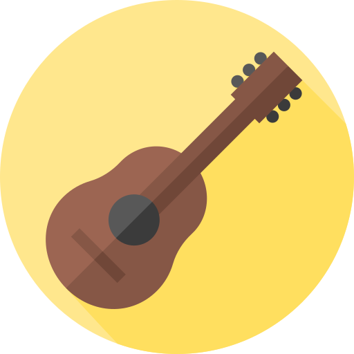 guitarra Flat Circular Flat icono