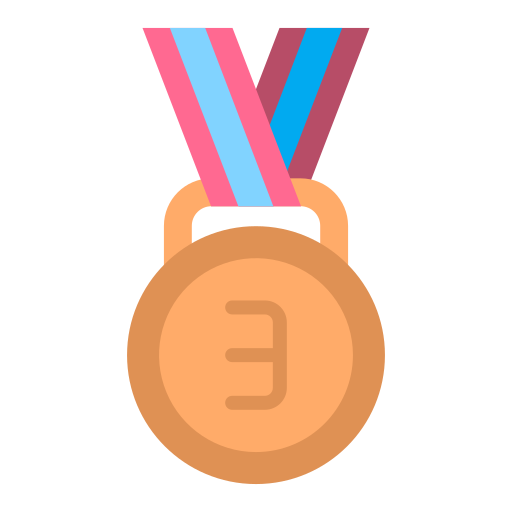 medalla de bronce Good Ware Flat icono