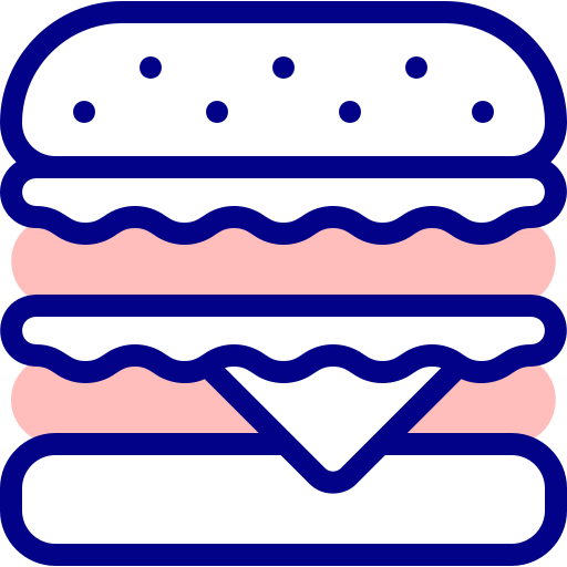 Double burger Detailed Mixed Lineal color icon