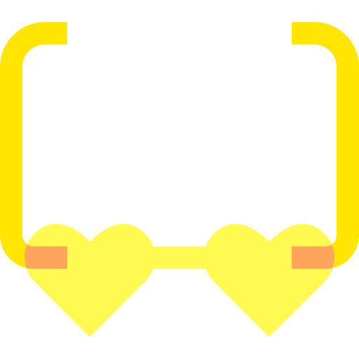 gafas de corazón Basic Sheer Flat icono