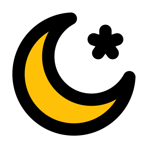 月と星 Generic Outline Color icon