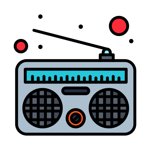 radio Flatart Icons Lineal Color Icône