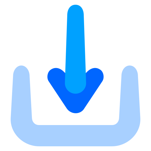 freccia in giù Generic Blue icona