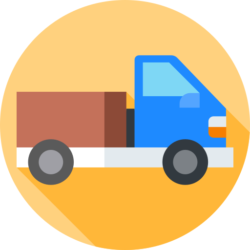 mini-vrachtwagen Flat Circular Flat icoon