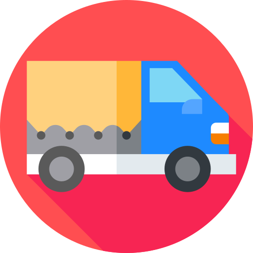 Mini truck Flat Circular Flat icon