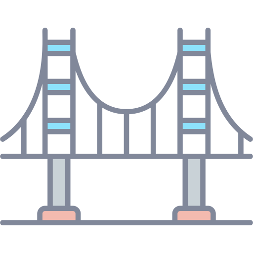 Мост Золотые ворота Generic Outline Color иконка