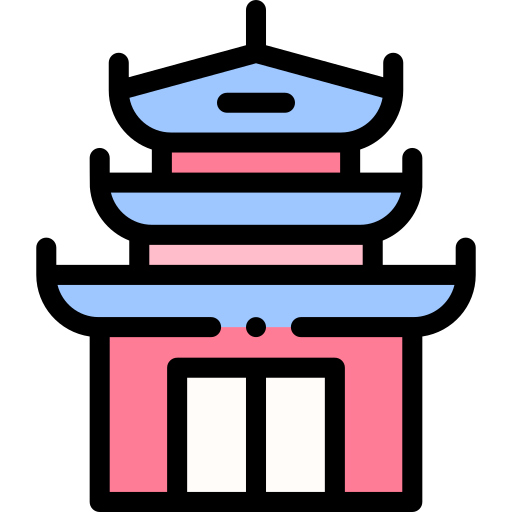 寺 Detailed Rounded Lineal color icon