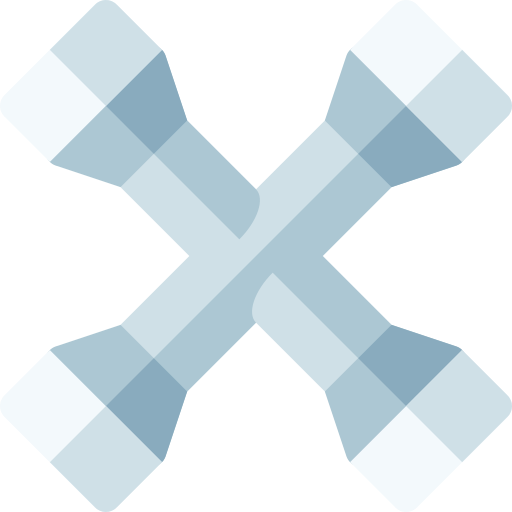 kruis moersleutel Basic Rounded Flat icoon