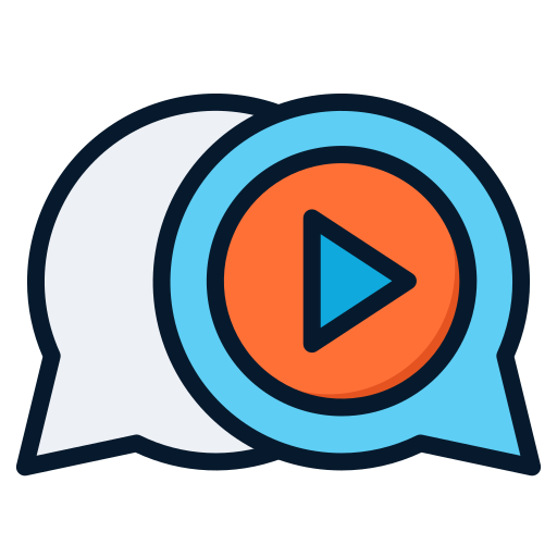 chat de video Generic Outline Color icono