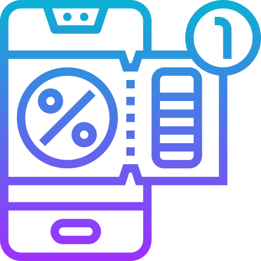 billete de descuento Meticulous Gradient icono