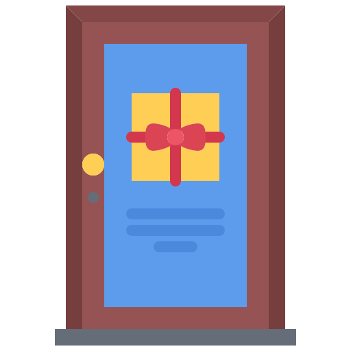 Gift box Coloring Flat icon