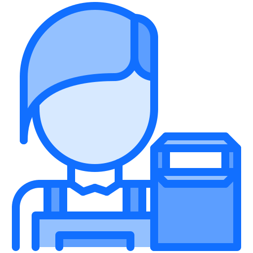 Gift box Coloring Blue icon