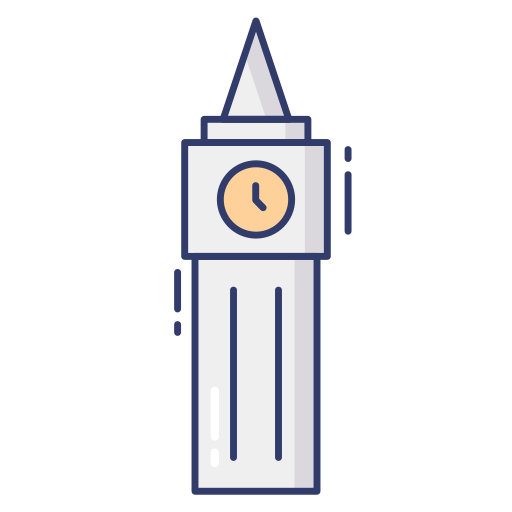 torre dell'orologio Dinosoft Lineal Color icona