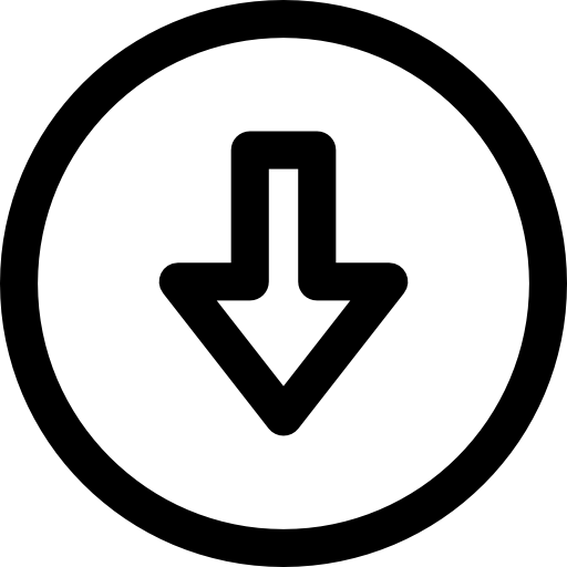 freccia in giù Basic Rounded Lineal icona