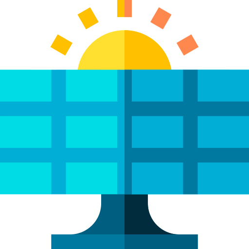 Solar panel Basic Straight Flat icon