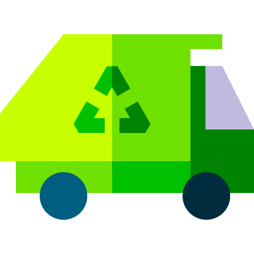 camión de reciclaje Basic Straight Flat icono