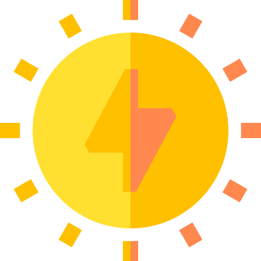 zon energie Basic Straight Flat icoon