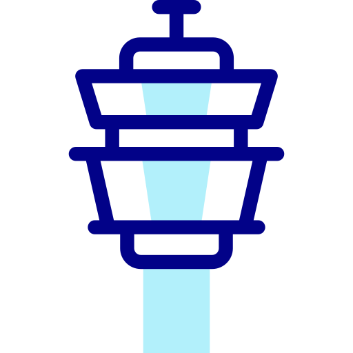 管制塔 Detailed Mixed Lineal color icon