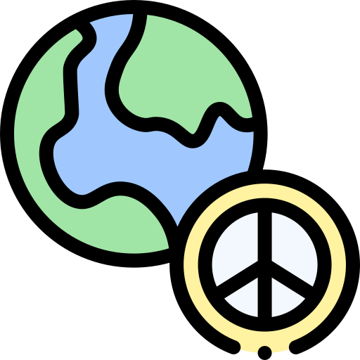 평화주의 Detailed Rounded Lineal color icon